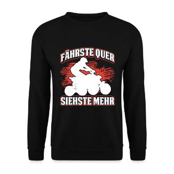 Fährste Quer Siehste Mehr - Unisex Pullover - Schwarz - Vorne - Alina (178cm) & Michal (187cm)