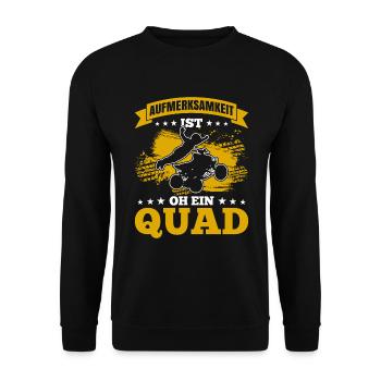 Aufmerksamkeit Ist Oh Ein Quad Geschenk - Unisex Pullover - Schwarz - Vorne - Alina (178cm) & Michal (187cm)