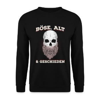 Böse, Alt & Geschieden Geschenk - Unisex Pullover - Schwarz - Vorne - Alina (178cm) & Michal (187cm)