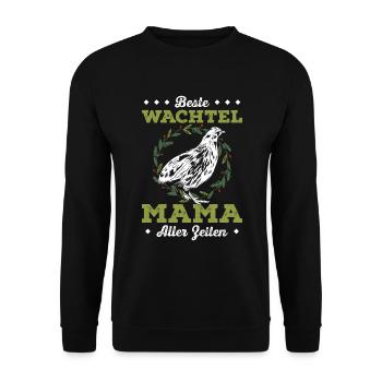 Beste Wachtel Mama Aller Zeiten - Unisex Pullover - Schwarz - Vorne - Alina (178cm) & Michal (187cm)