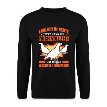 Endlich in Rente Jetzt Kann Ich Mich Vollzeit Um M - Unisex Pullover - Schwarz - Vorne - Alina (178cm) & Michal (187cm)