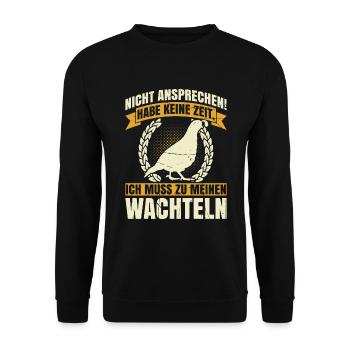 Nicht Ansprechen! Habe Keine Zeit. Ich Muss Zu Mei - Unisex Pullover - Schwarz - Vorne - Alina (178cm) & Michal (187cm)