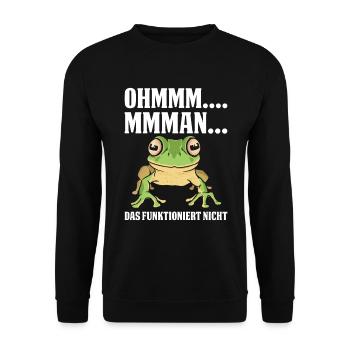 Ohmmm…. Mmman… Das Funktioniert Nicht - Unisex Pullover - Schwarz - Vorne - Alina (178cm) & Michal (187cm)