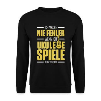 Ich Mache Nie Fehler Wenn Ich Ukulele Spiele Ich I - Unisex Pullover - Schwarz - Vorne - Alina (178cm) & Michal (187cm)