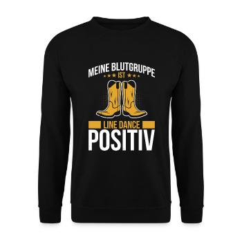 Meine Blutgruppe Ist Line Dance Positiv - Unisex Pullover - Schwarz - Vorne - Alina (178cm) & Michal (187cm)