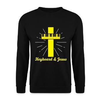 Keyboard & Jesus Gift - Unisex Sweatshirt - black - Front - Alina (178cm) & Michal (187cm)