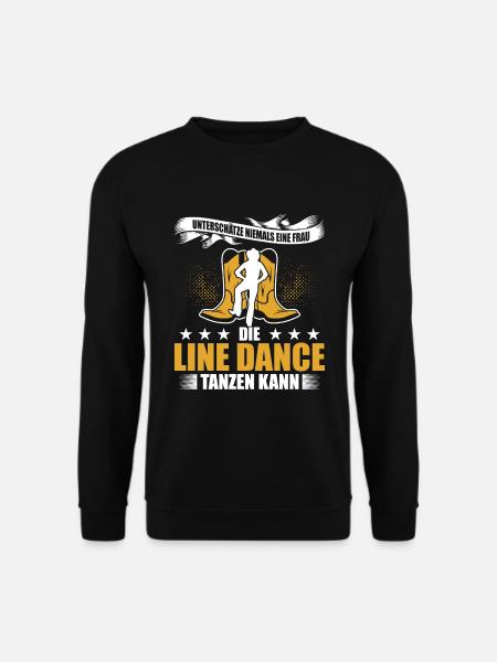 Unterschätze Niemals Eine Frau Die Line Dance Tanz - Unisex Pullover - Schwarz