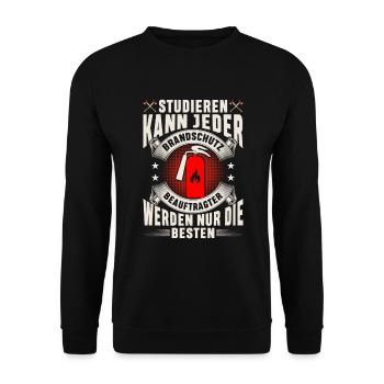 Brandschutzbeauftragter nur die Besten - Unisex Pullover - Schwarz - Vorne - Alina (178cm) & Michal (187cm)