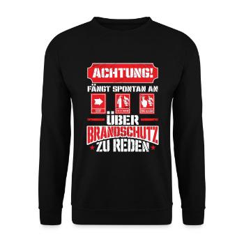 Redet Brandschutz Brandschutzbeauftragter - Unisex Pullover - Schwarz - Vorne - Alina (178cm) & Michal (187cm)