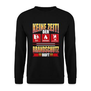 Der Brandschutz ruft Brandschutzbeauftragter - Unisex Pullover - Schwarz - Vorne - Alina (178cm) & Michal (187cm)