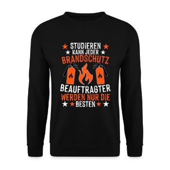 Brandschutzbeauftragter nur die Besten - Unisex Pullover - Schwarz - Vorne - Alina (178cm) & Michal (187cm)