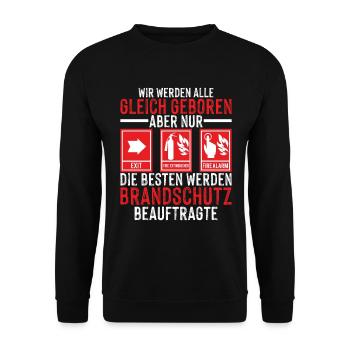 Nur die Besten werden Brandschutzbeauftragter - Unisex Pullover - Schwarz - Vorne - Alina (178cm) & Michal (187cm)