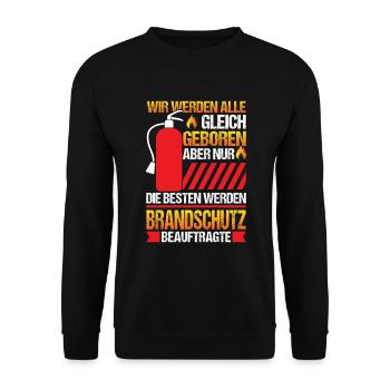 Nur die Besten werden Brandschutzbeauftragter - Unisex Pullover - Schwarz - Vorne - Alina (178cm) & Michal (187cm)