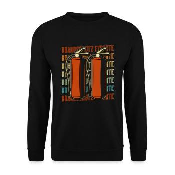 Brandschutz Experte Retro - Unisex Pullover - Schwarz - Vorne - Alina (178cm) & Michal (187cm)