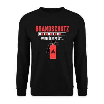 Brandschutz überprüft Brandschutzbeauftragter - Unisex Pullover - Schwarz - Vorne - Alina (178cm) & Michal (187cm)