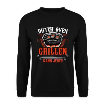 Dutch Oven grillen kann jeder Dopfen - Unisex Pullover - Schwarz - Vorne - Alina (178cm) & Michal (187cm)