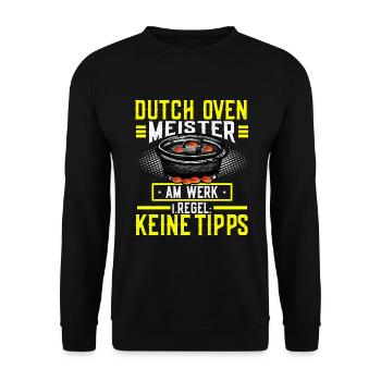 Dutch Oven Meister keine Tipps Dopfen - Unisex Pullover - Schwarz - Vorne - Alina (178cm) & Michal (187cm)