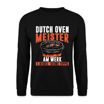 Dutch Oven Meister keine Tipps Dopfen - Unisex Pullover - Schwarz - Vorne - Alina (178cm) & Michal (187cm)