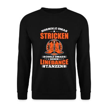 Normale Omas Stricken Coole Omas Gehen Linedance T - Unisex Pullover - Schwarz - Vorne - Alina (178cm) & Michal (187cm)