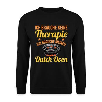 Dutch Oven brauche keine Therapie Dopfen - Unisex Pullover - Schwarz - Vorne - Alina (178cm) & Michal (187cm)