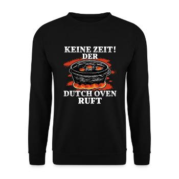 Der Dutch Oven ruft Dopfen Outdoor - Unisex Pullover - Schwarz - Vorne - Alina (178cm) & Michal (187cm)