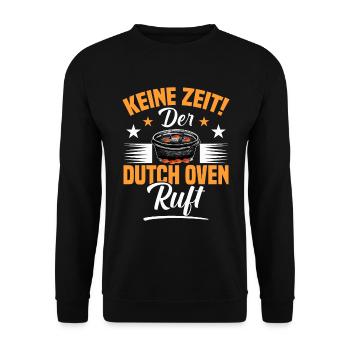 Der Dutch Oven ruft Dopfen Outdoor - Unisex Pullover - Schwarz - Vorne - Alina (178cm) & Michal (187cm)