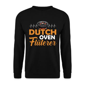 Dutch Oven Flüsterer Dopfen Outdoor - Unisex Pullover - Schwarz - Vorne - Alina (178cm) & Michal (187cm)