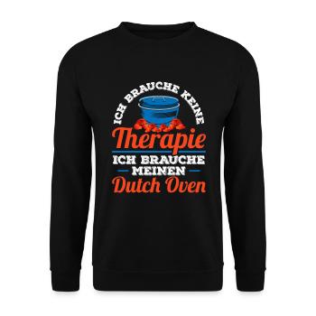 Dutch Oven brauche keine Therapie Dopfen - Unisex Pullover - Schwarz - Vorne - Alina (178cm) & Michal (187cm)