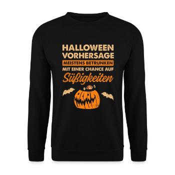 Halloween Prediction Mostly Drunk With One - Unisex Sweatshirt - black - Front - Alina (178cm) & Michal (187cm)
