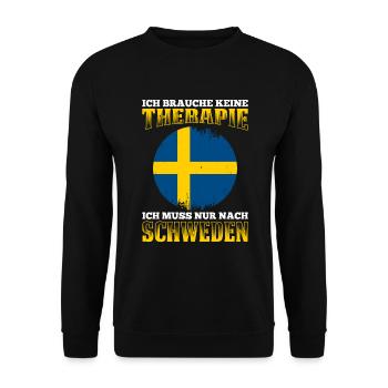 Ich Brauche Keine Therapie Ich Muss Nur Nach Schwe - Unisex Pullover - Schwarz - Vorne - Alina (178cm) & Michal (187cm)
