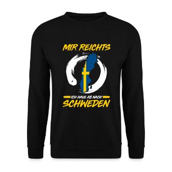 Mir Reichts Ich Haue Ab Nach Schweden - Unisex Pullover - Schwarz - Vorne - Alina (178cm) & Michal (187cm)