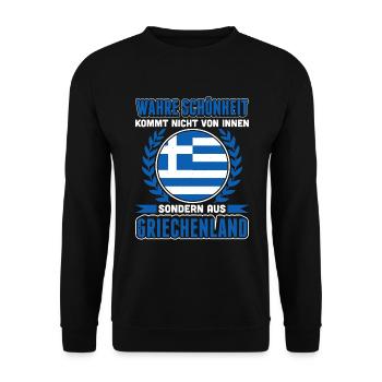 Wahre Schönheit Kommt Nicht Von Innen Sondern Aus - Unisex Pullover - Schwarz - Vorne - Alina (178cm) & Michal (187cm)