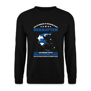 Die Stimmen In Meinem Kopf Behaupten Ich Müsse Nac - Unisex Pullover - Schwarz - Vorne - Alina (178cm) & Michal (187cm)
