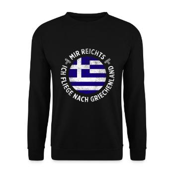 Mir Reichts Ich Fliege Nach Griechenland Geschenk - Unisex Pullover - Schwarz - Vorne - Alina (178cm) & Michal (187cm)