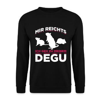 Mir Reichts Ich Geh Zu Meinem Degu Geschenk - Unisex Pullover - Schwarz - Vorne - Alina (178cm) & Michal (187cm)