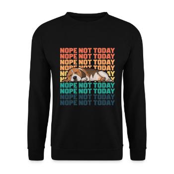 Beagle Hund Nope Heute nicht - Unisex Pullover - Schwarz - Vorne - Alina (178cm) & Michal (187cm)