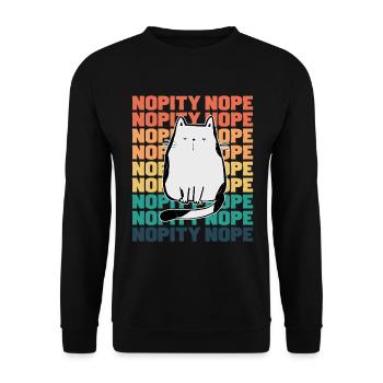 Cat Nopity Nope - Unisex Sweatshirt - black - Front - Alina (178cm) & Michal (187cm)