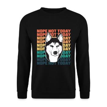 Husky nein heute nicht - Unisex Pullover - Schwarz - Vorne - Alina (178cm) & Michal (187cm)