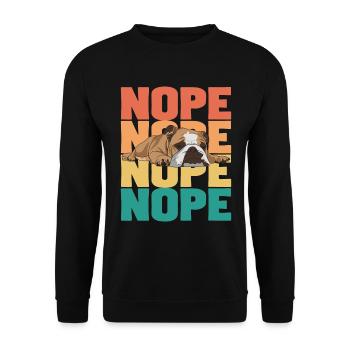 English Bulldog Nope Colorful - Unisex Sweatshirt - black - Front - Alina (178cm) & Michal (187cm)