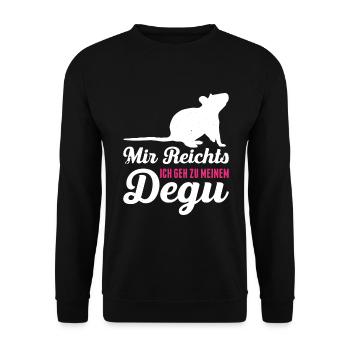 Mir Reichts Ich Geh Zu Meinem Degu Geschenk - Unisex Pullover - Schwarz - Vorne - Alina (178cm) & Michal (187cm)
