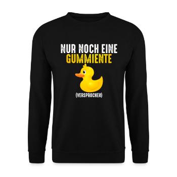 Nur noch eine Gummiente versprochen - Unisex Pullover - Schwarz - Vorne - Alina (178cm) & Michal (187cm)