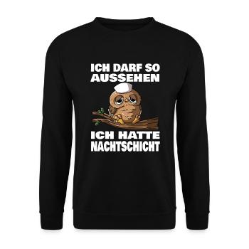 Kaffee Kaffeetrinker Ich Darf So Aussehen - Unisex Pullover - Schwarz - Vorne - Alina (178cm) & Michal (187cm)