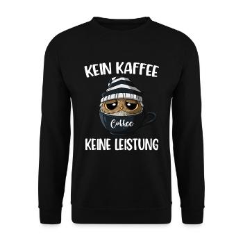 Kaffee Spruch Eule Kein Kaffee Keine Leistung - Unisex Pullover - Schwarz - Vorne - Alina (178cm) & Michal (187cm)