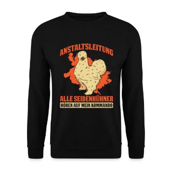 Alle Seidenhühner Hören Auf Mein Kommando - Unisex Pullover - Schwarz - Vorne - Alina (178cm) & Michal (187cm)