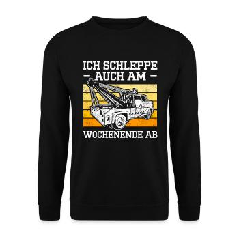 Ich Schleppe Auch Am Wochenende Ab - Unisex Pullover - Schwarz - Vorne - Alina (178cm) & Michal (187cm)