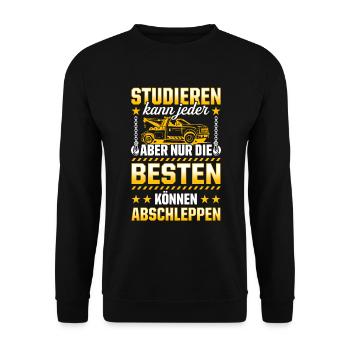 Studieren Kann Jeder Die Besten Können Abschleppen - Unisex Pullover - Schwarz - Vorne - Alina (178cm) & Michal (187cm)