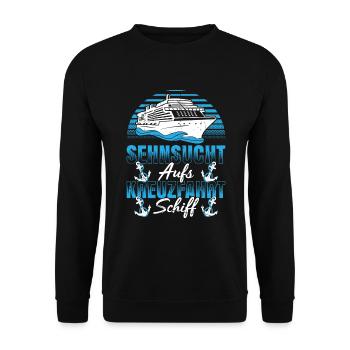 Sehnsucht Aufs Kreuzfahrt Schiff Urlaub - Unisex Pullover - Schwarz - Vorne - Alina (178cm) & Michal (187cm)