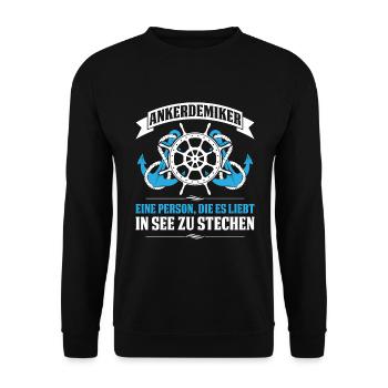 Ankerdemiker Person Die Es Liebt In See Zu Stechen - Unisex Pullover - Schwarz - Vorne - Alina (178cm) & Michal (187cm)