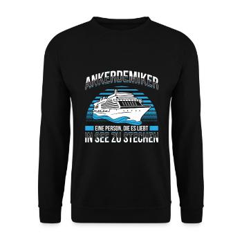 Ankerdemiker Person Die Es Liebt In See Zu Stechen - Unisex Pullover - Schwarz - Vorne - Alina (178cm) & Michal (187cm)