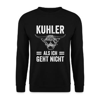 Kuhler Als Ich Geht Nicht Hochlandrinder - Unisex Pullover - Schwarz - Vorne - Alina (178cm) & Michal (187cm)